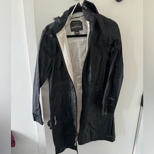 Vintage Eddie Bauer Black Womens Rain Jacket Wind Breaker Black Small